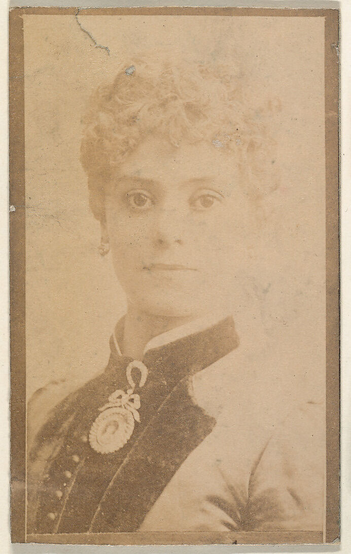 Portrait of actress wearing large brooch, from the Actresses series (N668), Albumen photograph 