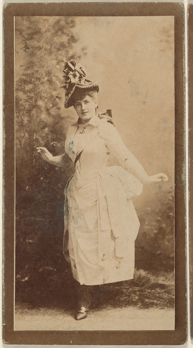 Actress wearing elaborate floral hat, from the Actresses series (N668), Albumen photograph 