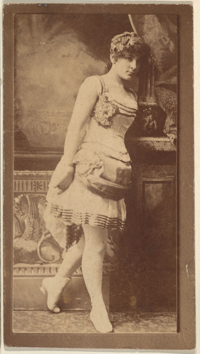 Actress leaning on column, from the Actresses series (N668), Albumen photograph 