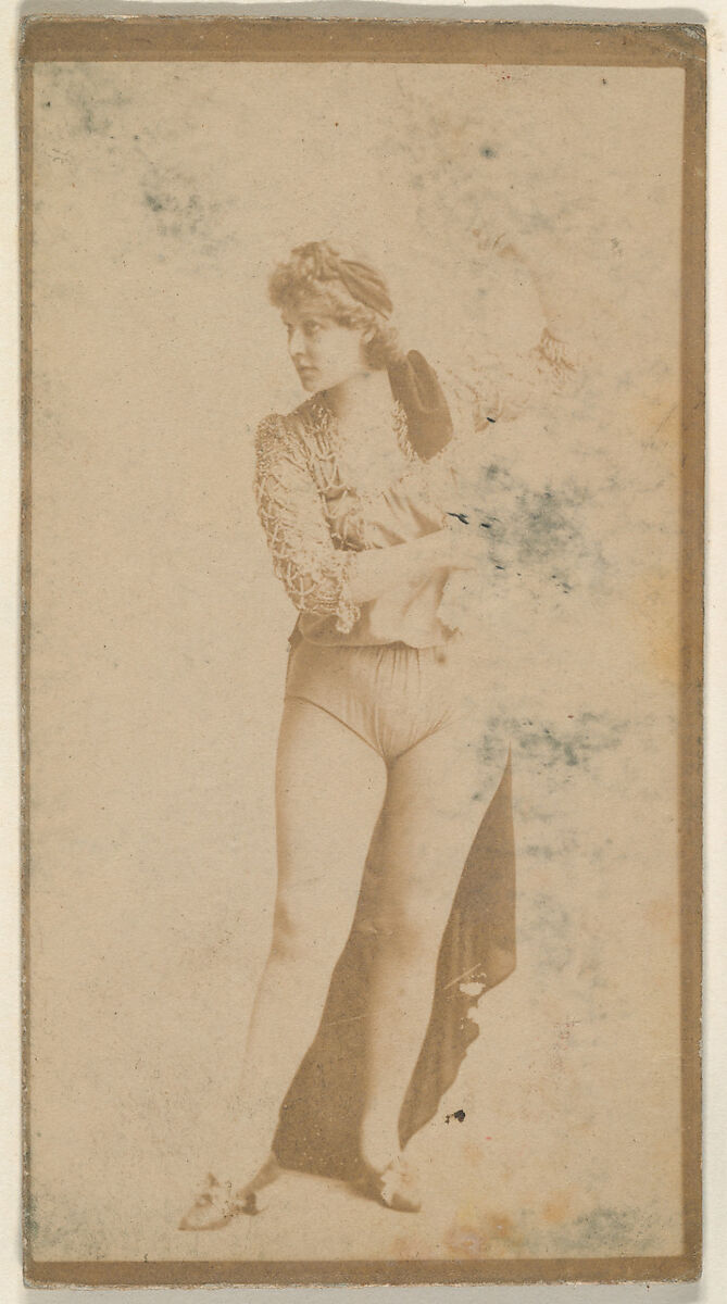 Actress standing with foot extended, from the Actresses series (N668), Albumen photograph 