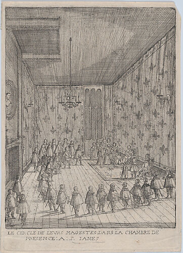 Le Cercle De Leurs Magestes Dans La Chambre De Presence: A: S. Iames; illustration from 'Histoire de l'entrée de la Reyne Mère dans la Grande Brètaigne'