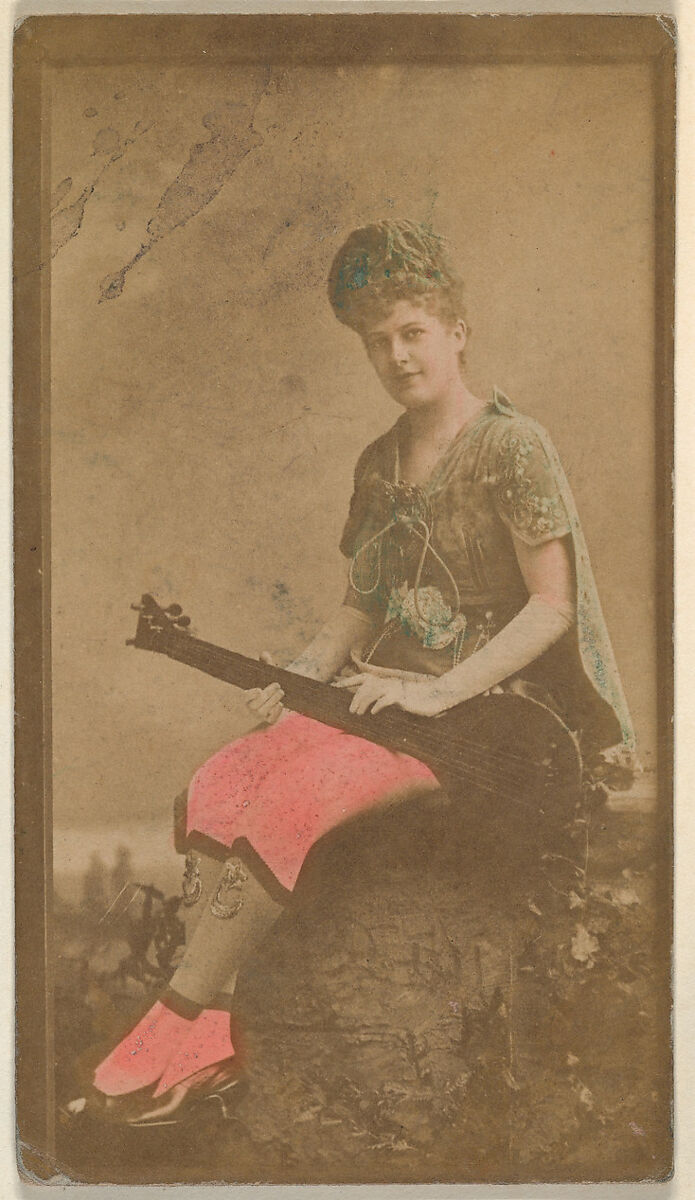 Actress with mandolin, from the Actresses series (N668), Albumen photograph 