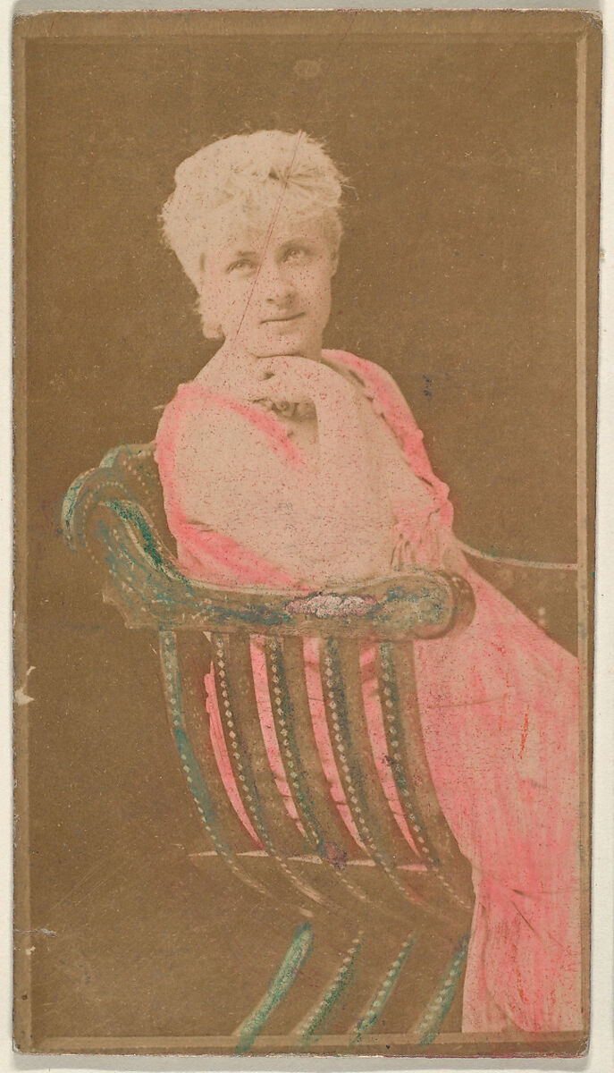 Seated actress with chin resting on hand, from the Actresses series (N668), Albumen photograph 