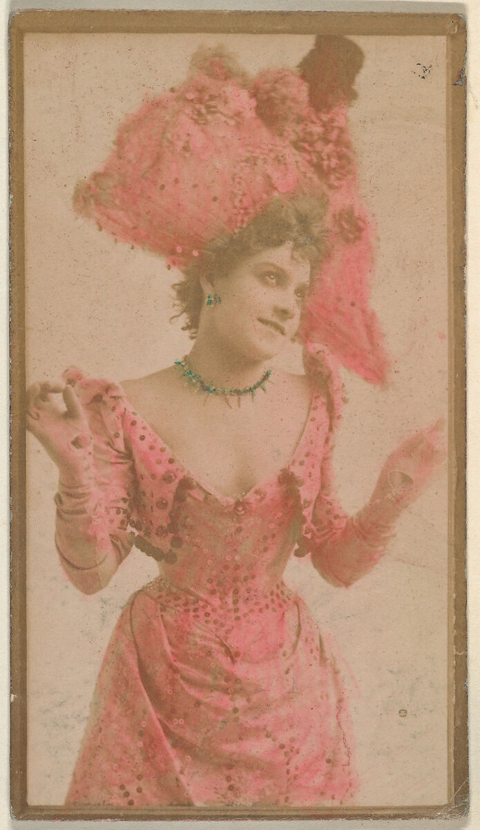 Actress wearing elaborate plumed hat, from the Actresses series (N668), Albumen photograph 