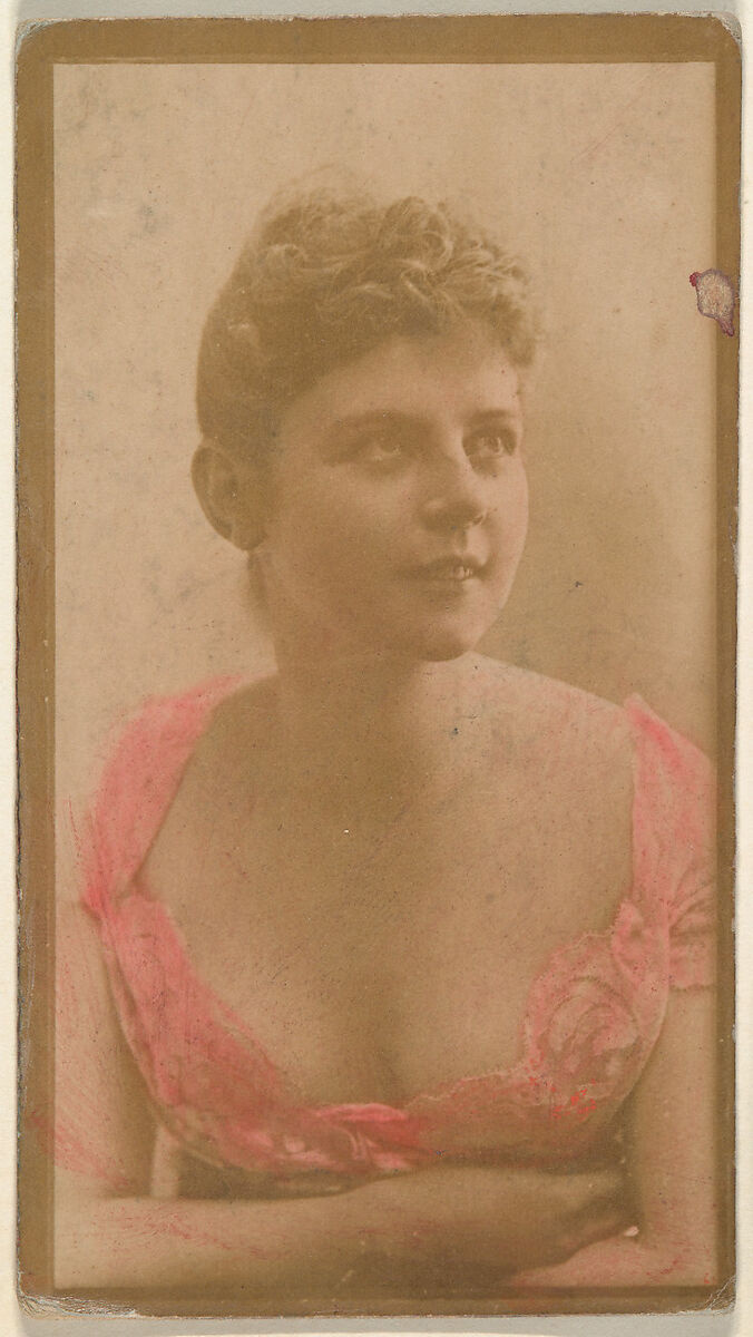 Portrait of actress wearing hand-colored pink dress, from the Actresses series (N668), Albumen photograph 