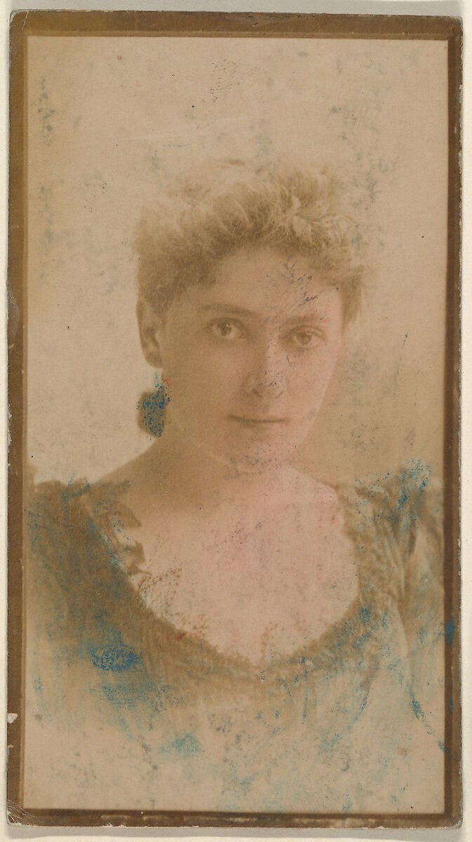 Actress wearing dress with dark bodice, from the Actresses series (N668), Albumen photograph 