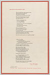 Untitled, broadside cover for the poem 