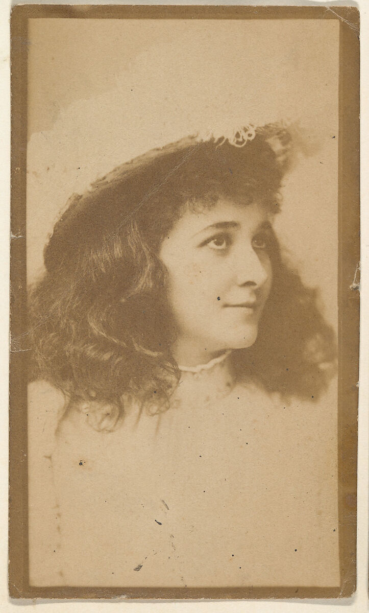 Portrait of actress wearing feathered hat, from the Actresses series (N668), Albumen photograph 