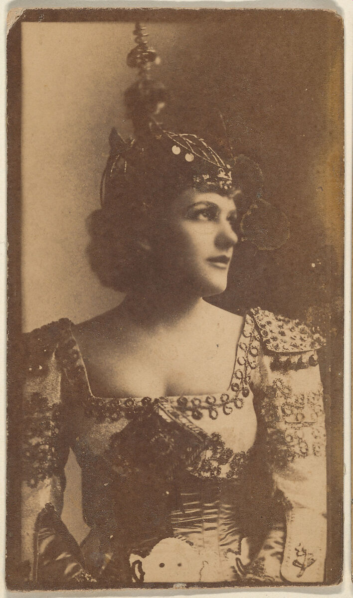 Actress wearing costume with pointed hat, from the Actresses series (N668), Albumen photograph 
