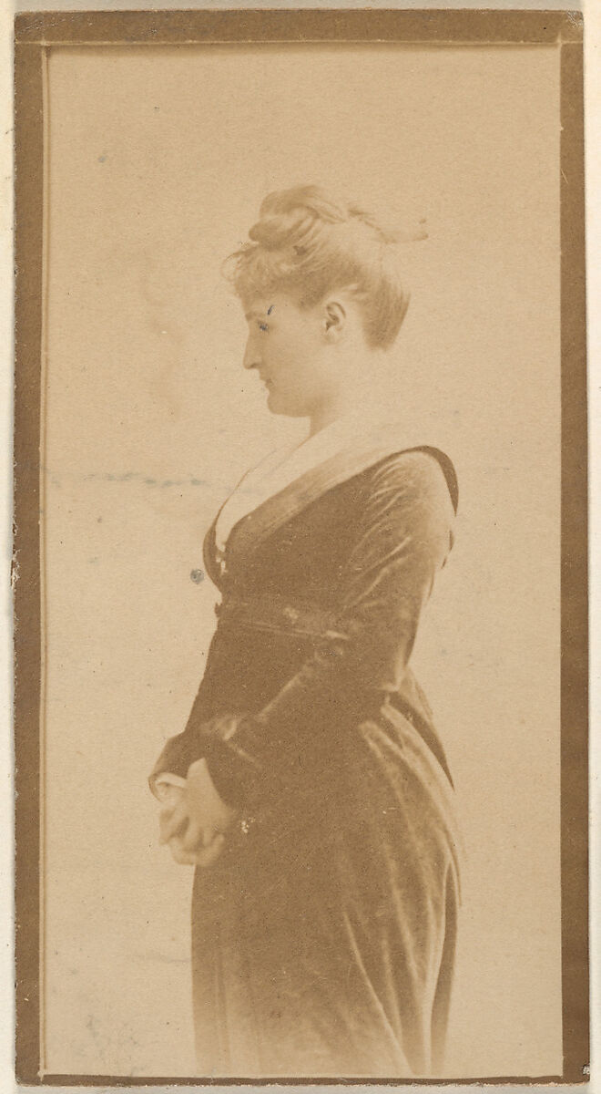 Actress standing in profile, from the Actresses series (N668), Albumen photograph 