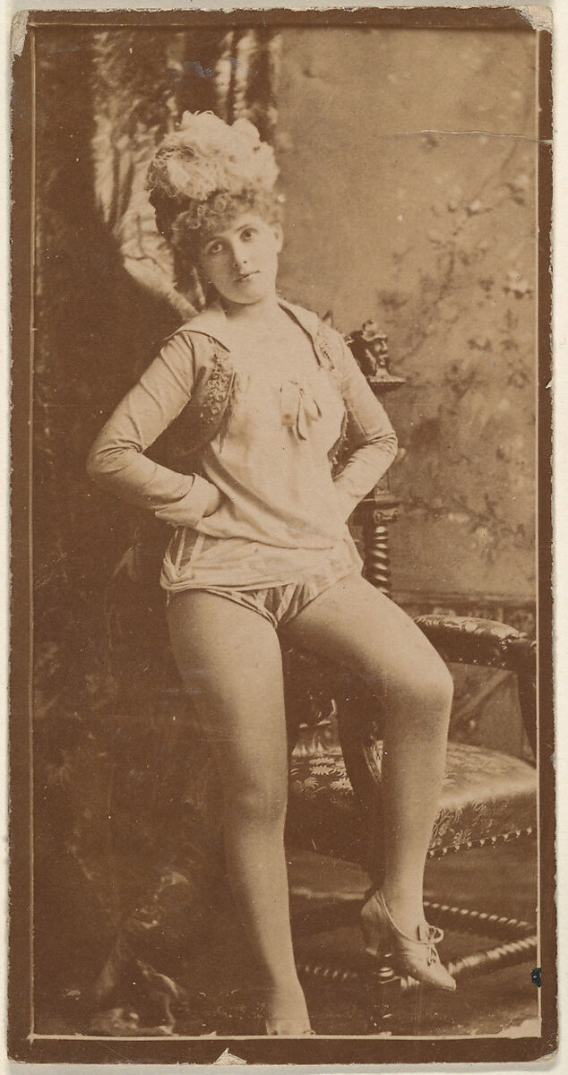 Actress leaning on chair, from the Actresses series (N668), Albumen photograph 