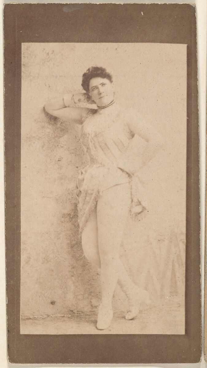 Actress leaning against wall, from the Actresses series (N668), Albumen photograph 