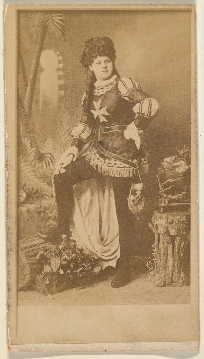 Actress wearing military-inspired costume, from the Actresses series (N668), Albumen photograph 