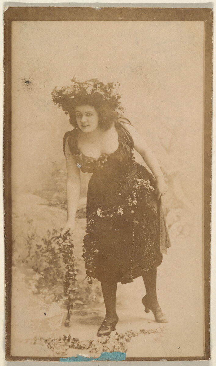 Actress wearing costume with floral headpiece, from the Actresses series (N668), Albumen photograph 