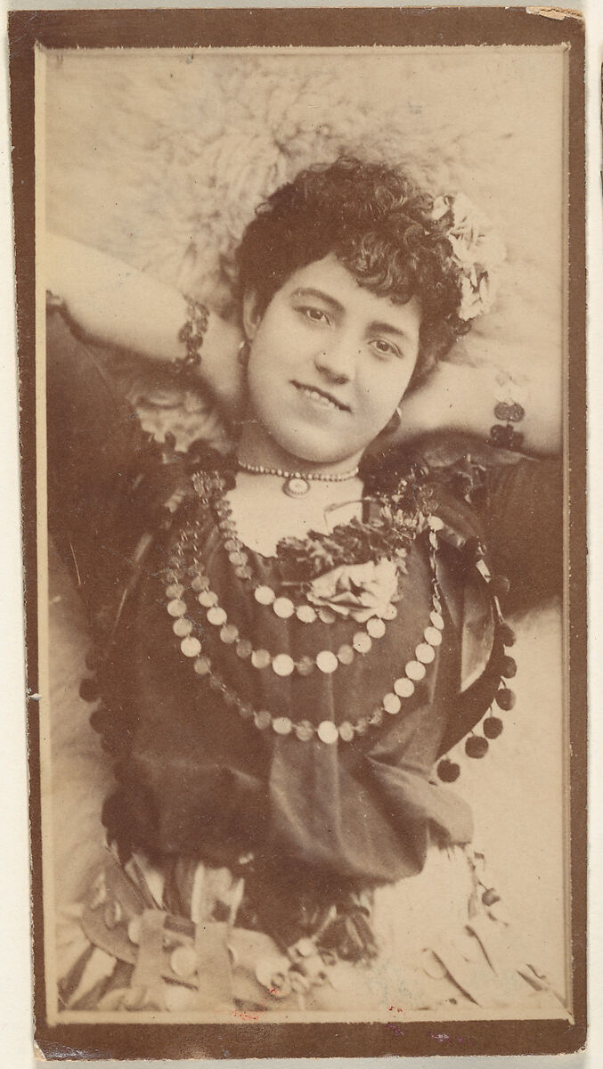 Actress on back, viewed from above, from the Actresses series (N668), Albumen photograph 