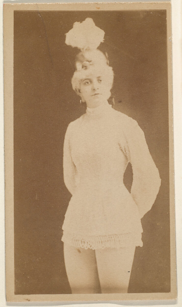 Actress wearing plumed headpiece, from the Actresses series (N668), Albumen photograph 