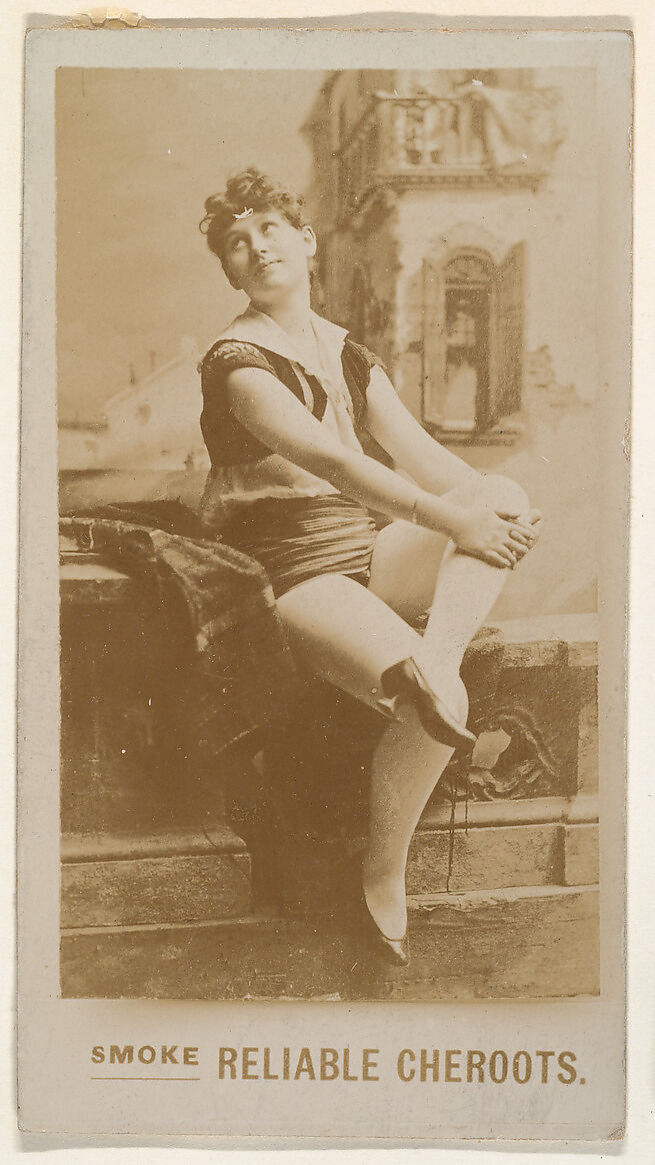 Actress seated with hands on knee, from the Actresses series (N666) to promote Reliable Cheroots, Albumen photograph 