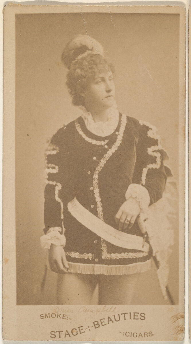 Miss Campbell, from the Actresses series (N666) to promote Stage Beauties Cigars, Albumen photograph 