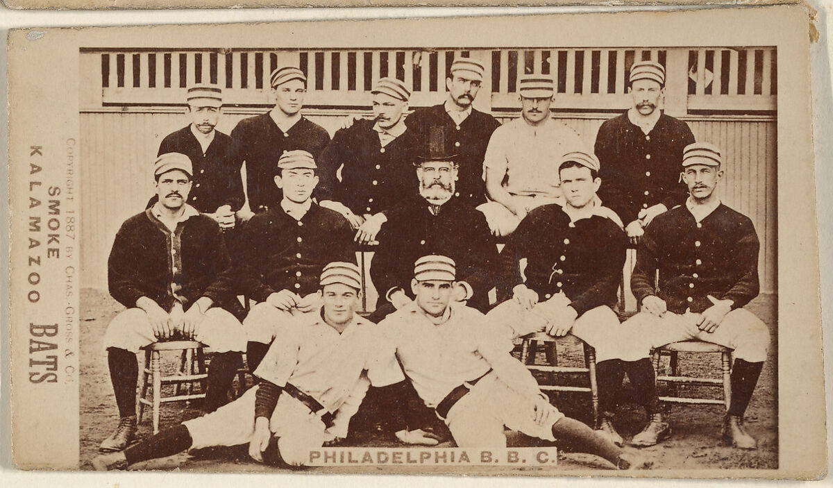 Philadelphia Team, from the Kalamazoo Bats series (N690) issued by Chas. Gross & Co. to promote Kalamazoo Bats, Issued by Chas. Gross &amp; Co., Albumen photograph 