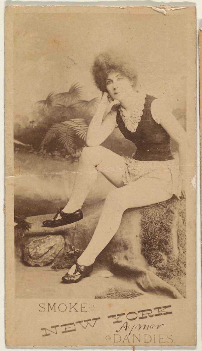 Seated actress with head resting on hand, from the series Actresses (N674), promoting New York Dandies, Albumen photograph 