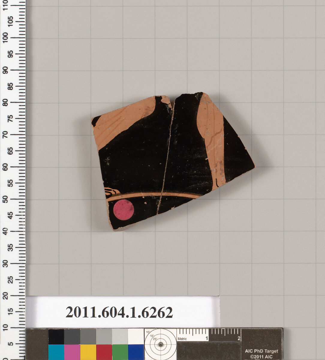 Terracotta fragment of a kylix (drinking cup), Terracotta, Greek, Attic