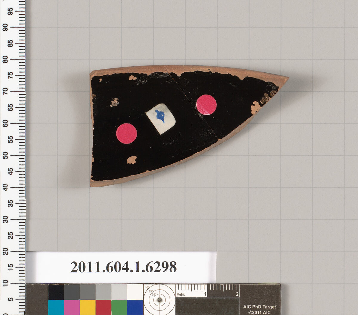 Terracotta rim fragment of a kylix (drinking cup), Terracotta, Greek, Attic