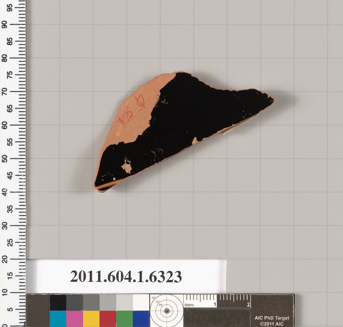 Terracotta fragment of a kylix (drinking cup), Terracotta, Greek, Attic