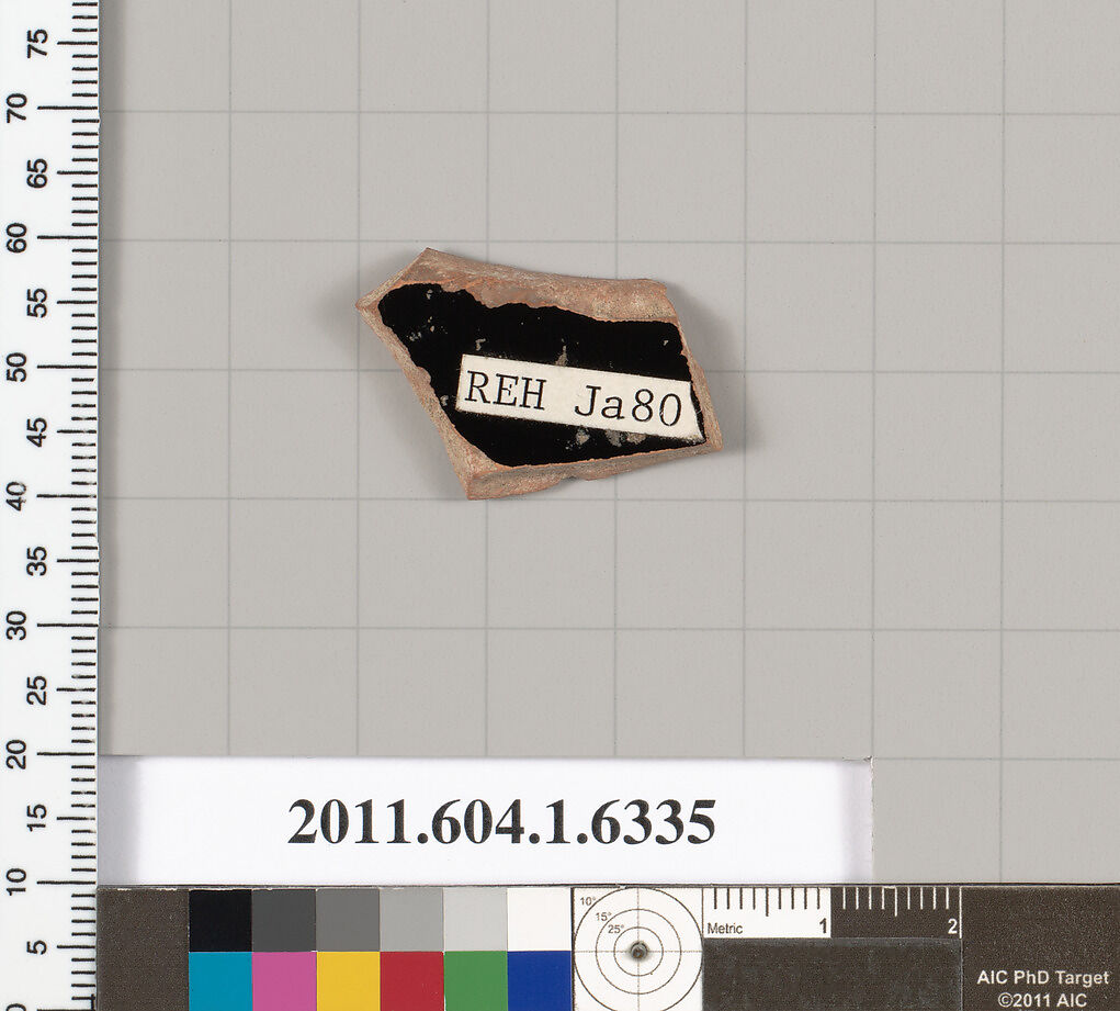 Terracotta fragment of a kylix (drinking cup), Terracotta, Greek, Attic