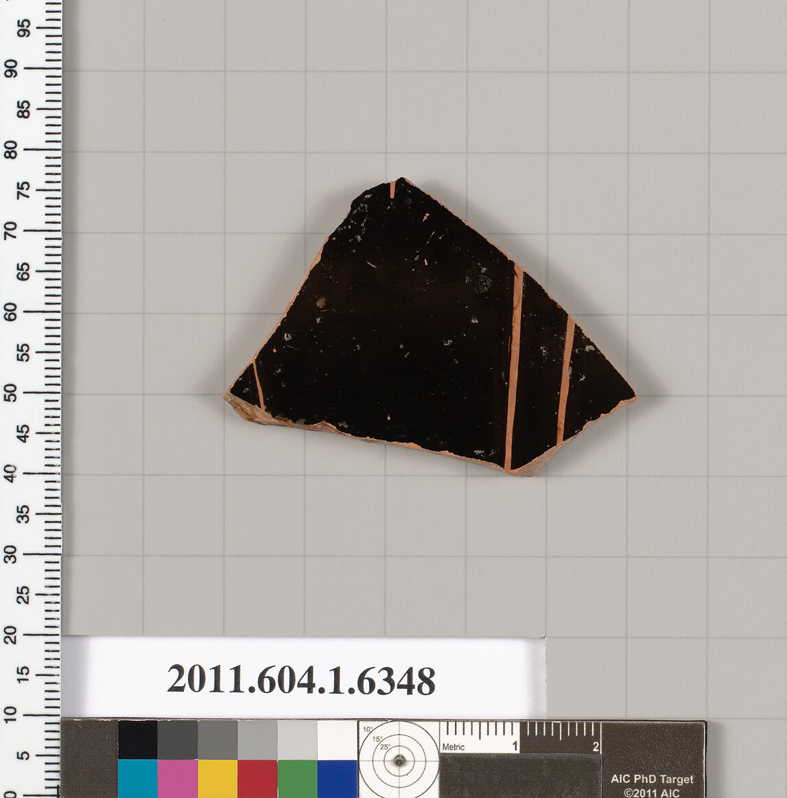 Terracotta fragment of a kylix (drinking cup), Terracotta, Greek, Attic