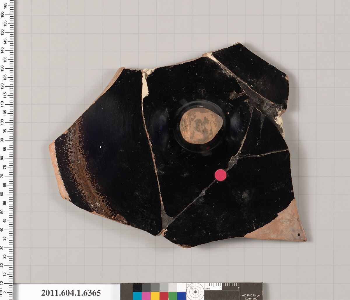 Terracotta fragment of a kylix (drinking cup), Terracotta, Greek, Attic