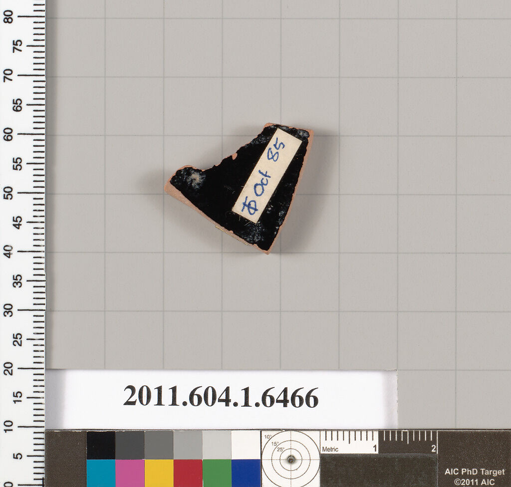 Terracotta fragment of a kylix (drinking cup), Terracotta, Greek, Attic