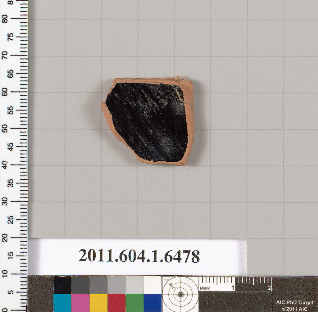 Terracotta fragment of a kylix (drinking cup), Terracotta, Greek, Attic