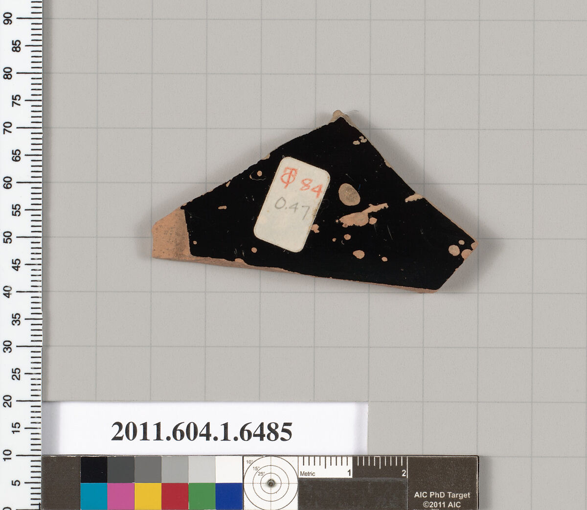 Terracotta fragment of a kylix (drinking cup), Terracotta, Greek, Attic