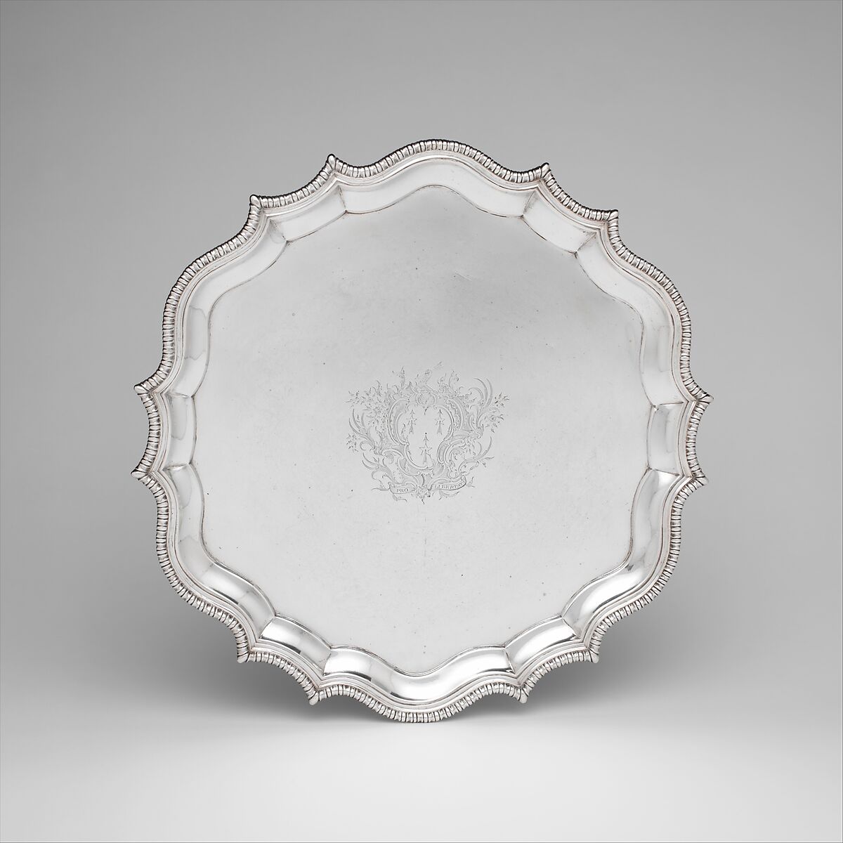 Salver, Daniel Christian Fueter (1720–1785), Silver, American 