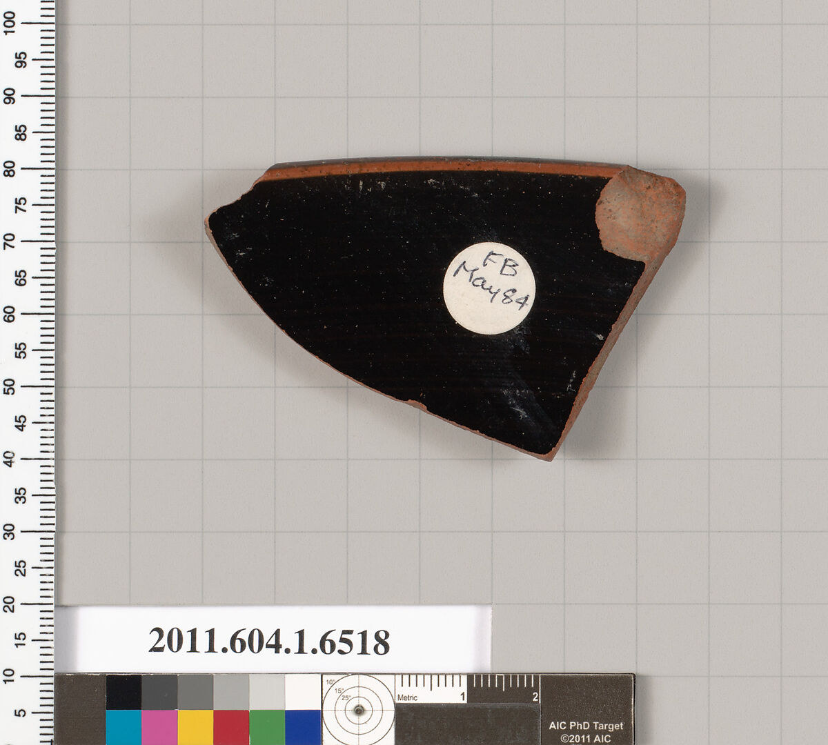 Terracotta rim fragment of a kylix (drinking cup), Terracotta, Greek, Attic