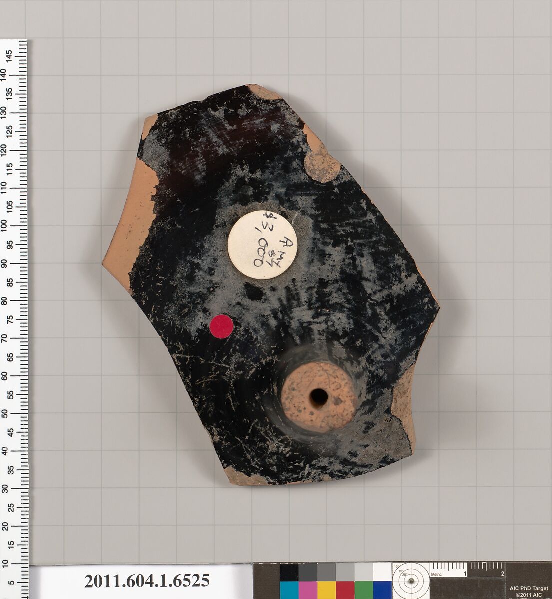 Terracotta fragment of a kylix (drinking cup), Terracotta, Greek, Attic