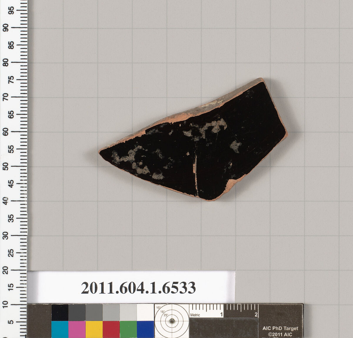 Terracotta fragment of a kylix (drinking cup), Terracotta, Greek, Attic