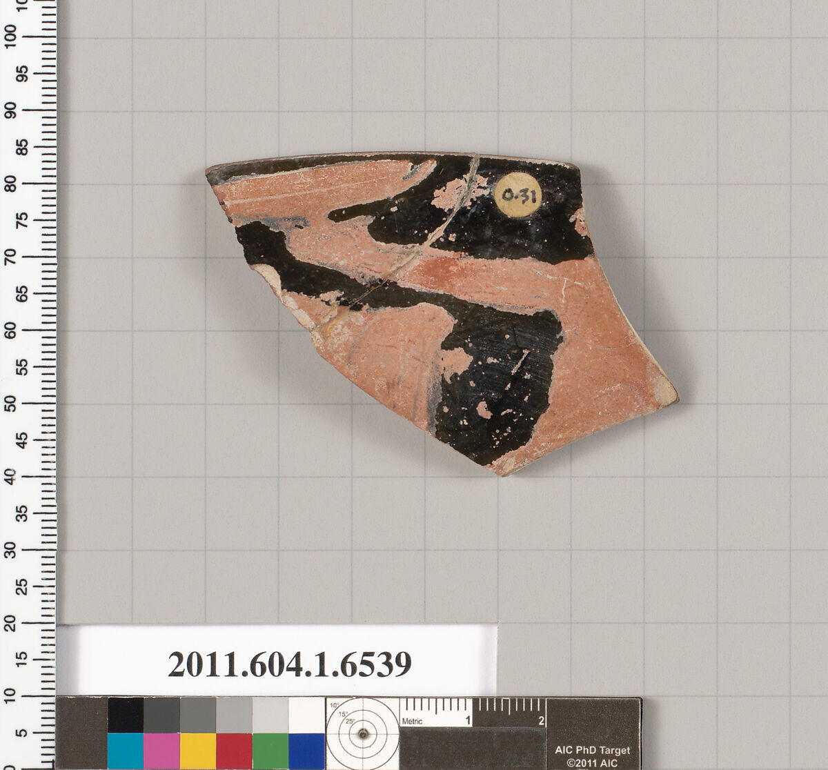 Terracotta rim fragment of a kylix (drinking cup), Terracotta, Greek, Attic 