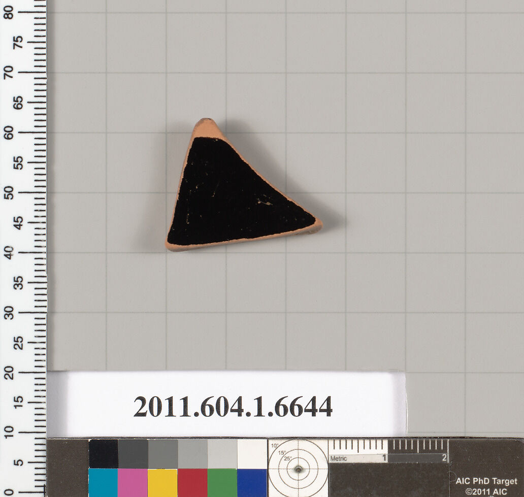 Terracotta rim fragment of a kylix (drinking cup), Terracotta, Greek, Attic