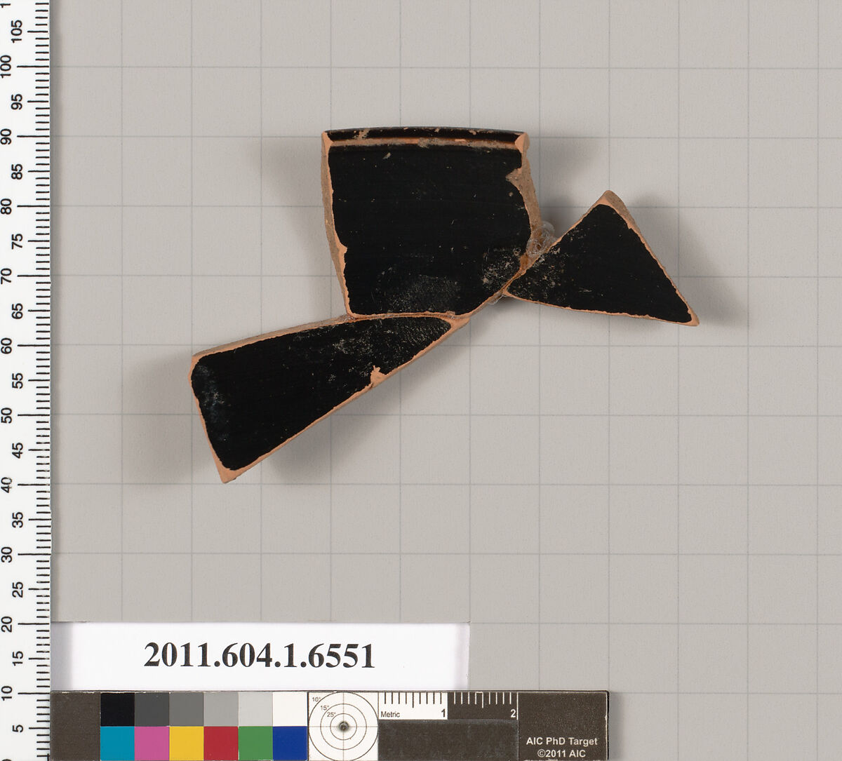 Terracotta rim fragment of a kylix (drinking cup), Terracotta, Greek, Attic