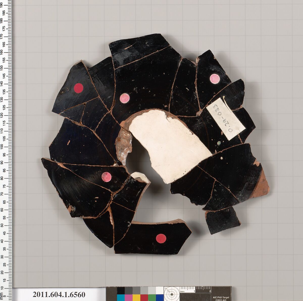 Terracotta fragment of a kylix (drinking cup), Terracotta, Greek, Attic