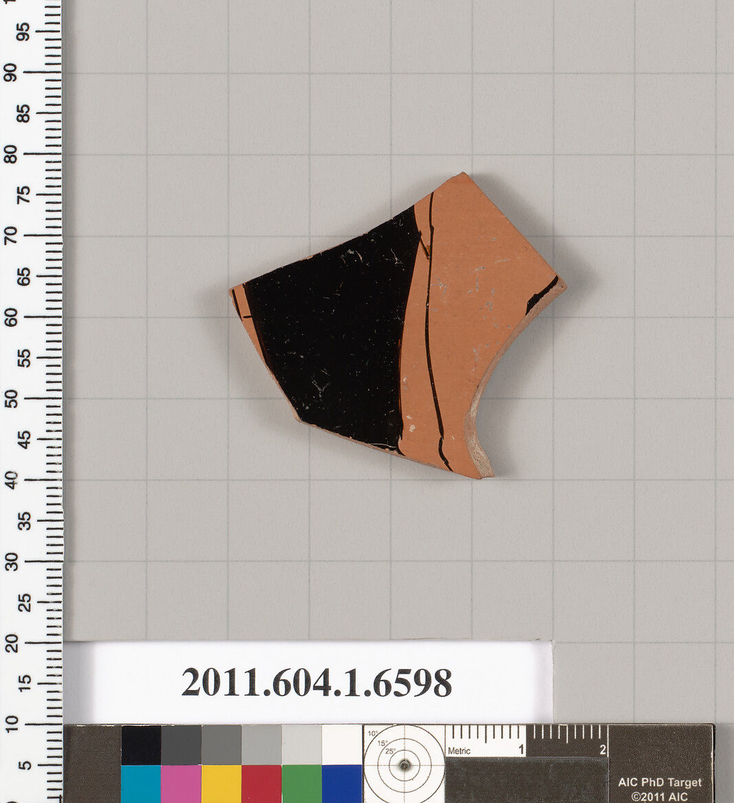 Terracotta fragment of a kylix (drinking cup), Terracotta, Greek, Attic