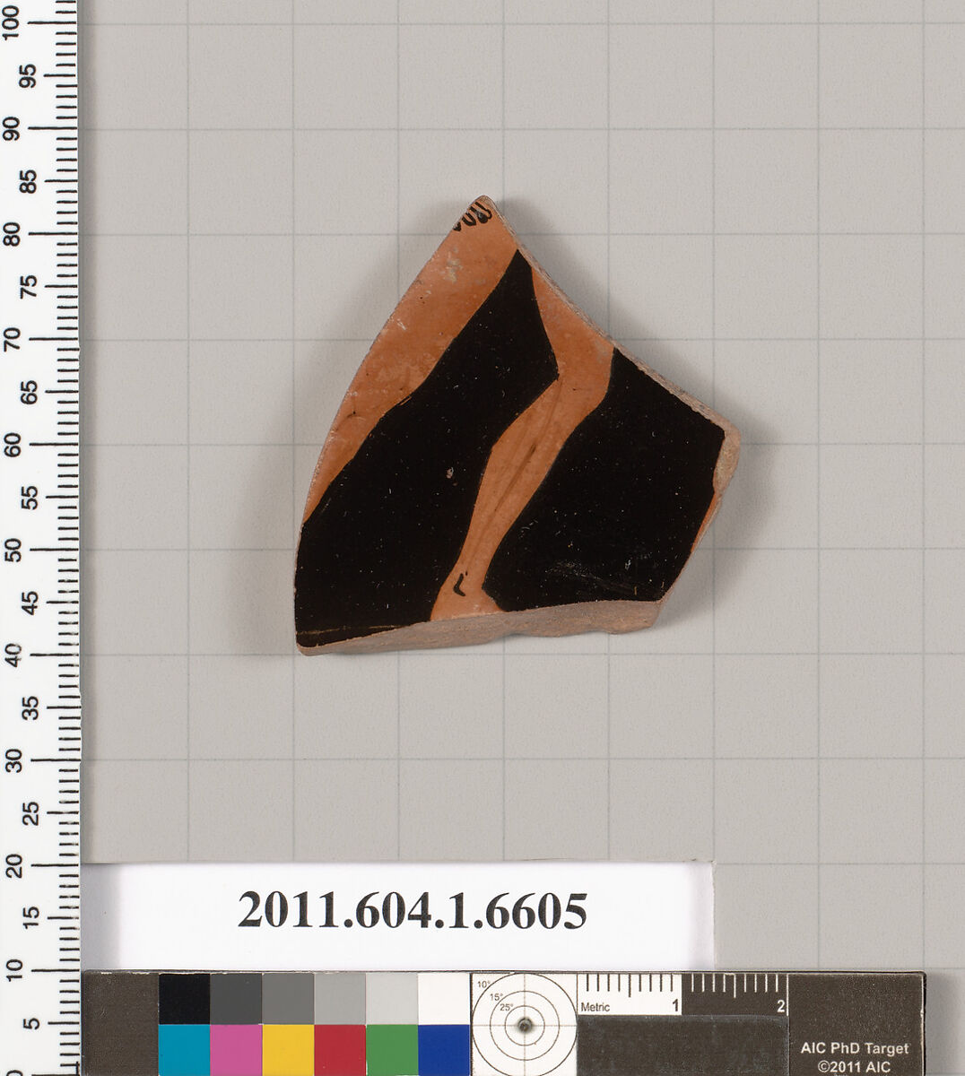 Terracotta fragment of a kylix (drinking cup), Terracotta, Greek, Attic