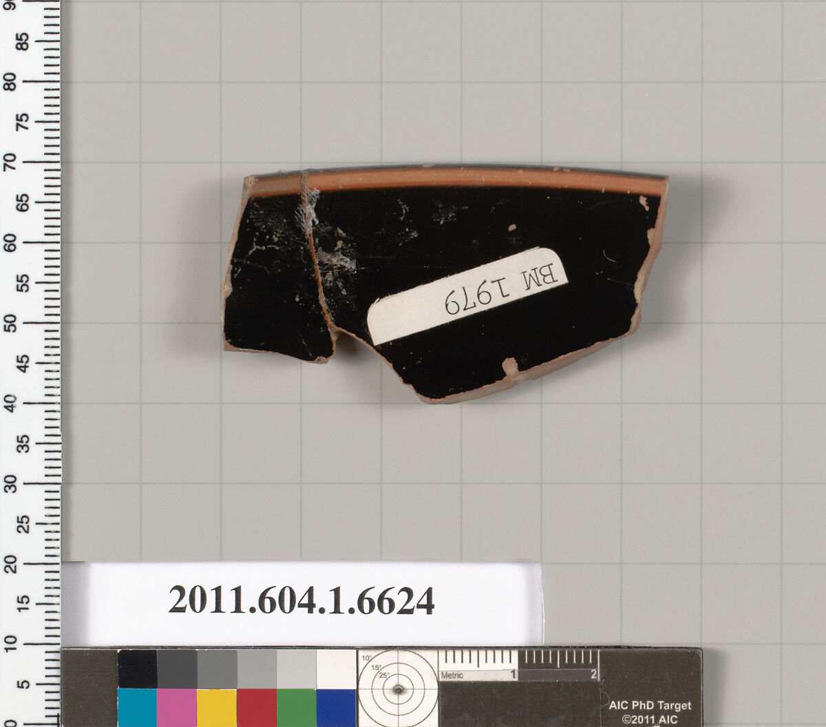 Terracotta rim fragment of a kylix (drinking cup), Terracotta, Greek, Attic