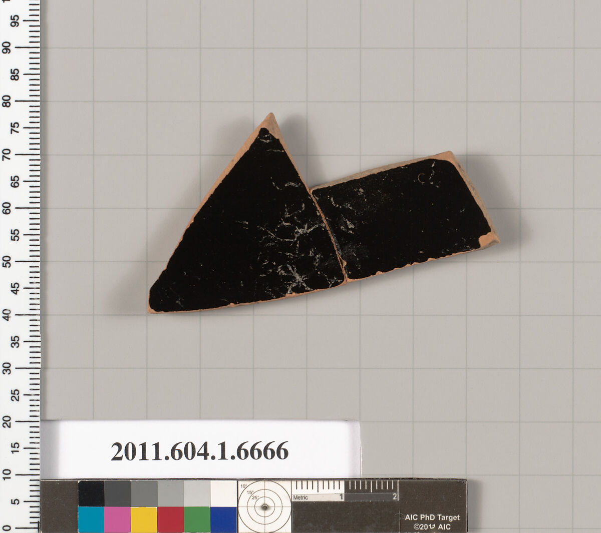 Terracotta fragment of a kylix (drinking cup), Terracotta, Greek, Attic