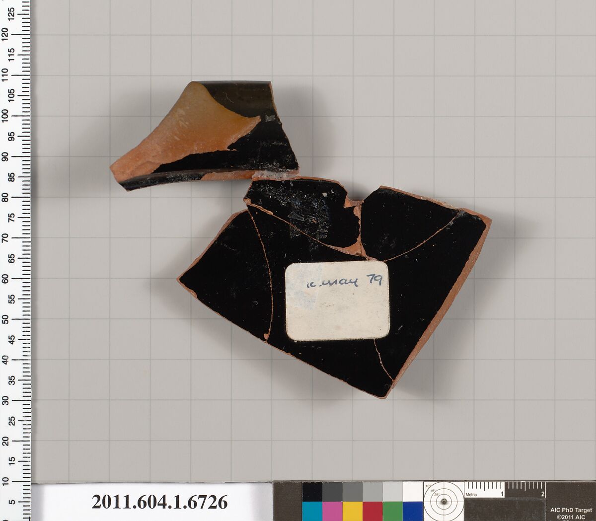 Terracotta rim fragment of a kylix (drinking cup), Terracotta, Greek, Attic