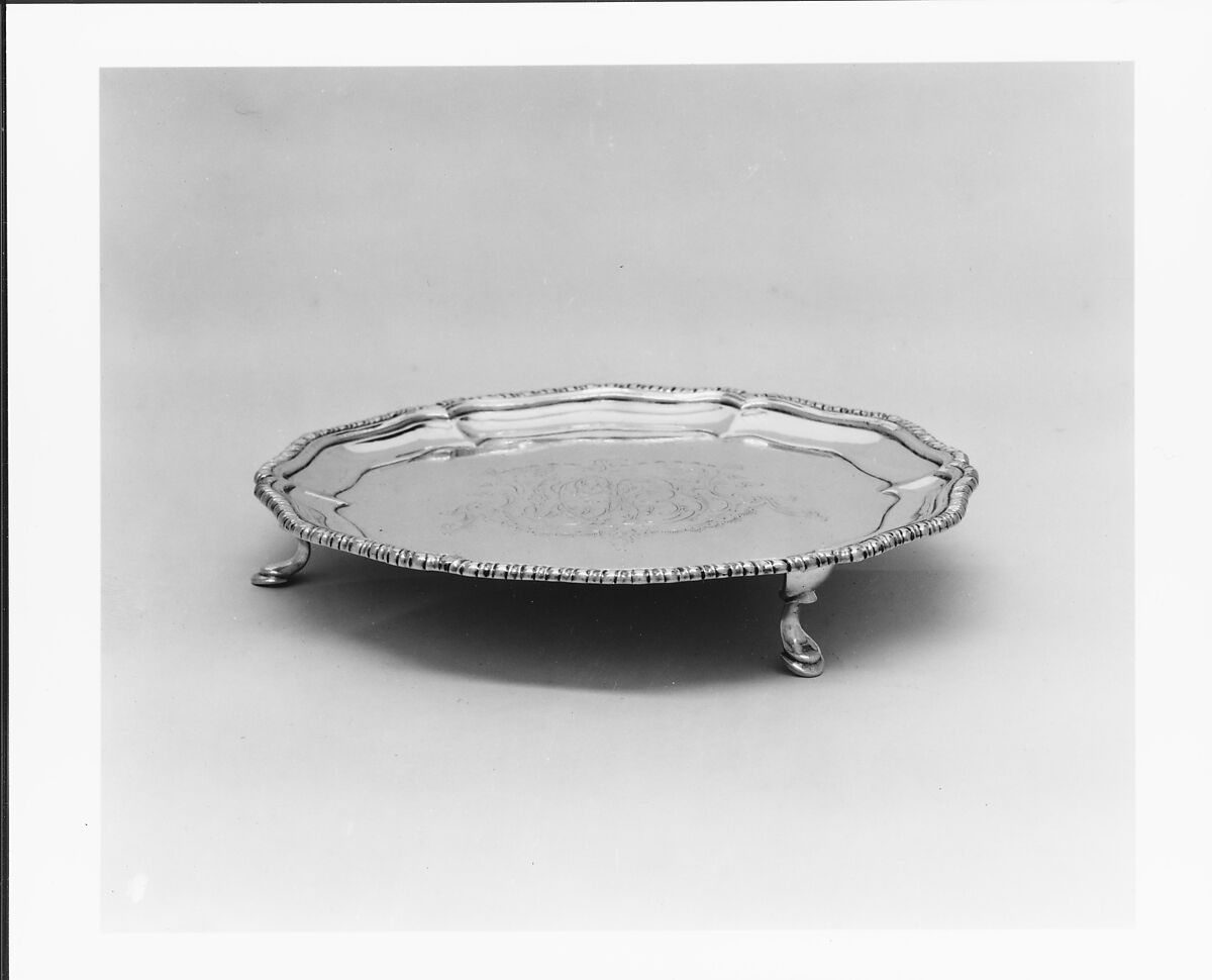 Salver, John Burt Lyng (active ca. 1761–85), Silver, American