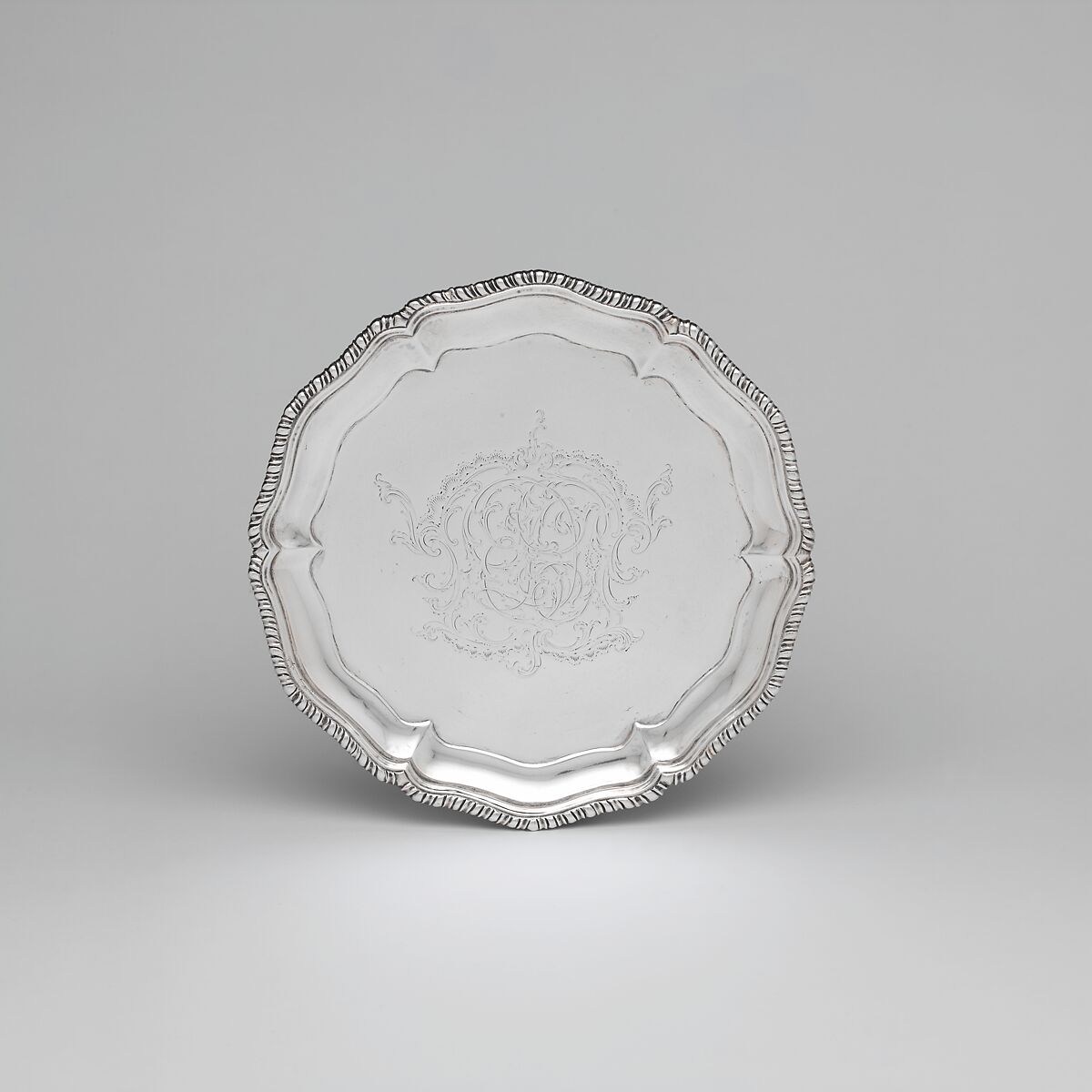 Salver, John Burt Lyng (active ca. 1761–85), Silver, American 