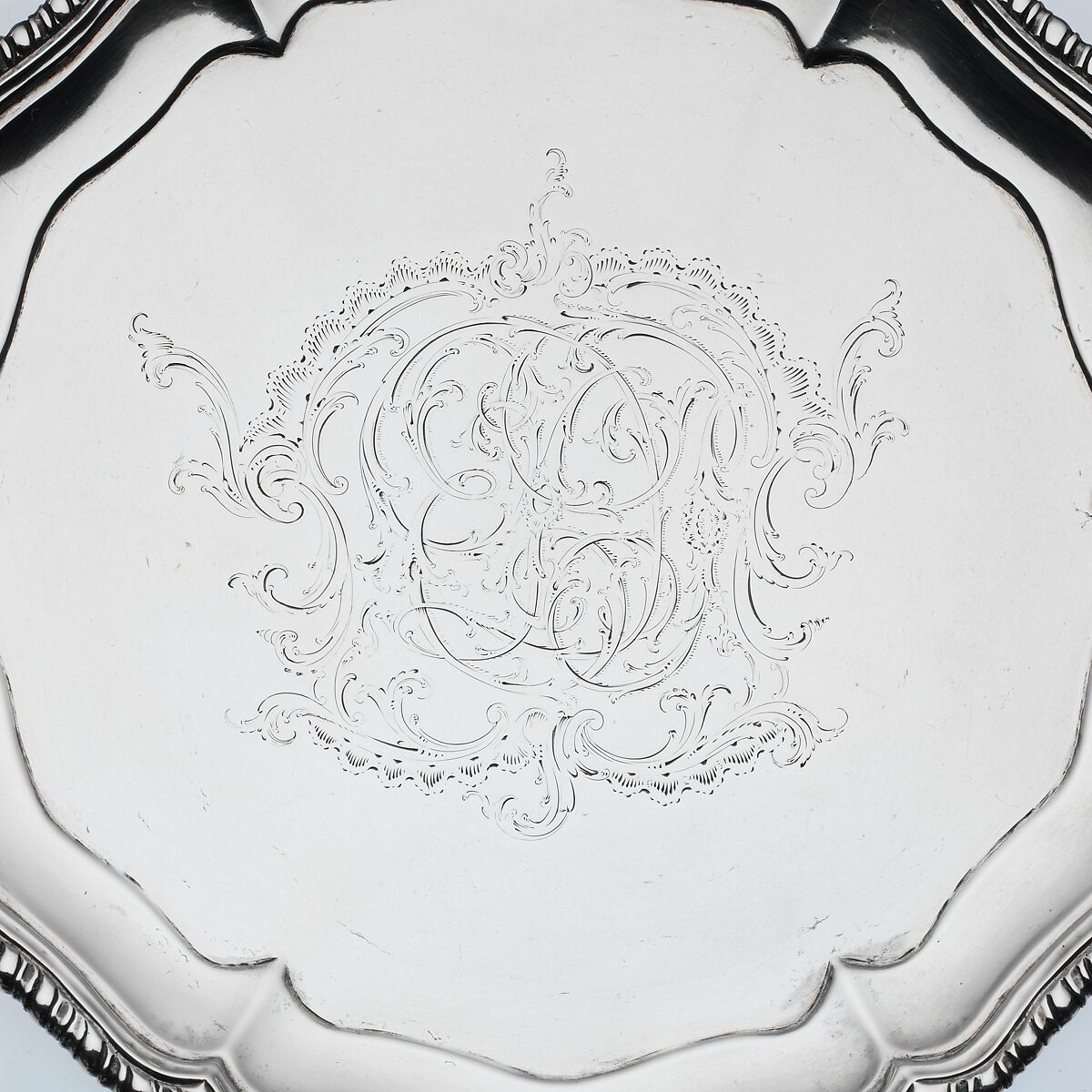 Salver, John Burt Lyng (active ca. 1761–85), Silver, American