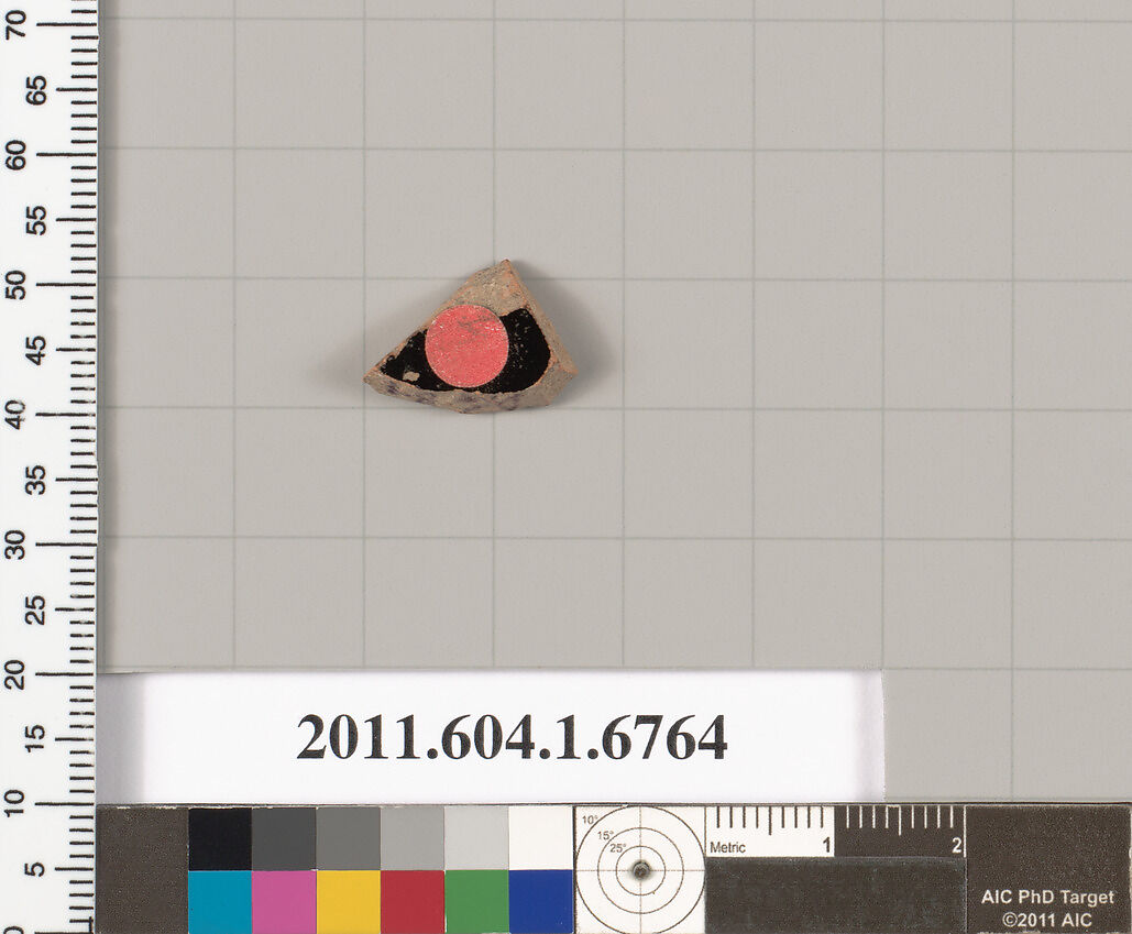 Terracotta fragment of a kylix (drinking cup), Terracotta, Greek, Attic